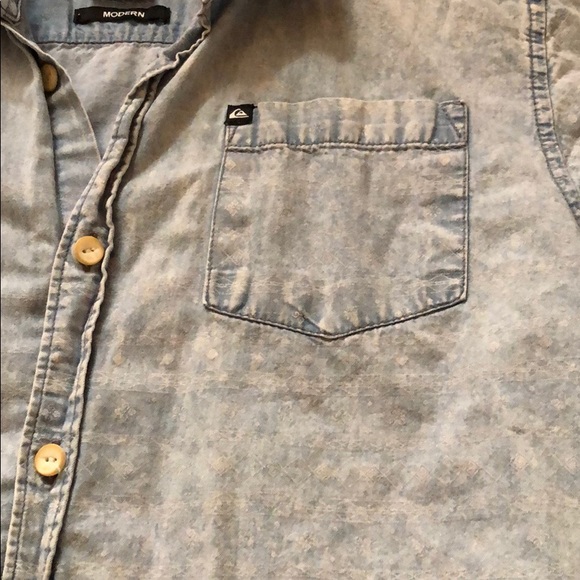 BOYS - Denim Button Down Shirt - Size M/Youth - Picture 4 of 5